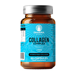 DHARMA Colágeno hidrolizado 100% Natural + Ácido Hialurónico + Coenzima Q10 + Vitaminas A, C, D y B12 + Zinc | Articulaciones Fuertes, Piel Tersa y En precio