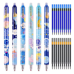 ZHIQIN 6 Piezas Bolígrafos de Gel Borrables con 20 Recambios 0.5mm Bolígrafo de Secado Rápido con Borrador para chico niños, estudiantes y adultos (Az en oferta
