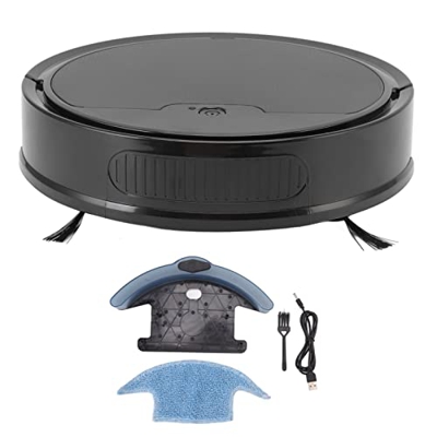 Pssopp Aspirador Robot, 3 en 1 2000Pa Aspirador RobóTico de SuccióN Fuerte Robot de Barrido con Carga USB para el Hogar (Negro)