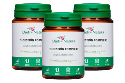 Digestión+ 200 cápsulas de Dieti Natura. Ayuda a la digestión [Fabricado en Francia][Garantía Sin OGM ni Gluten] (Pack de 3)
