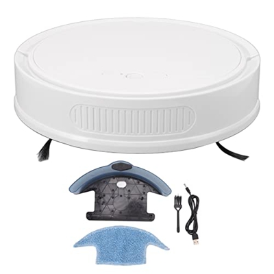Pssopp Robot Aspirador, 2000Pa Aspirador RobóTico Silencioso APLICACIÓN Inteligente Control Remoto Robot de Barrido de Carga USB (Blanco)