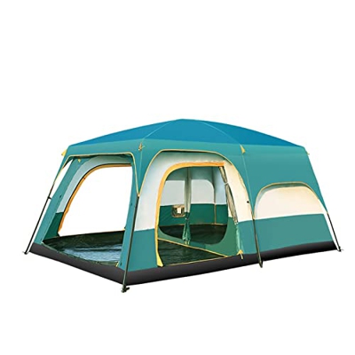 Tienda de campaña de 430 x 305 x 200 cm para acampar al aire libre de doble capa de 6 a 10 personas, dos salas de estar y una tienda de campaña para f