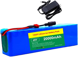 GZYHDC Batería De Litio para Bicicleta Eléctrica 48V 20Ah,Paquete De Batería De Iones De Litio 13S3P,25A BMS Incorporado,con T-Plug + Cargador 54.6V 2 precio