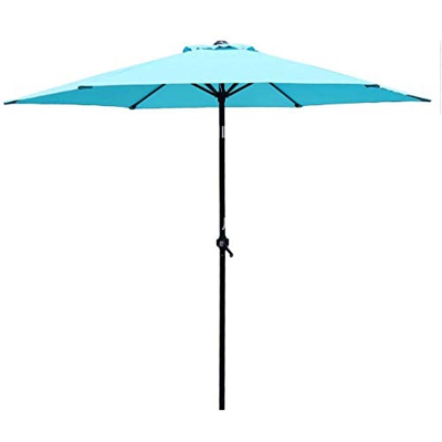 FMOPQ Tilting Market Table Umbrellas Small Garden ? 2.4m Outdoor Sun Umbrella with Crank Handle Protection Waterproof for Beach Gardens and Patio With