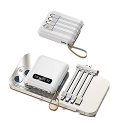 Mini 20000 MAh de Gran Capacidad Viene con un Banco de energía portátil de Carga rápida Treasure de Carga de Cuatro Cables (Color : White, Size : 2000 características