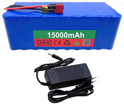 GZYHDC Batería De Bicicleta Eléctrica 36V 15Ah,Batería De Litio De 36V 25000Mah,Paquete De Batería 10S4P 18650,con Cargador BMS + 42V 2A,para 350W 500 en oferta
