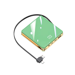 WJJ Mini Banco de energía Creativo Tres en uno con su Propio Cable Fuente de alimentación móvil de Carga rápida de 20000 mAh (Color : Green, Size : 20 precio