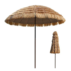 Garden Umbrella ? 2.5m Straw Sun Shade Outdoor Sun Shade for Beach/Pool/Patio/Courtyard/Balcony Polyester Nylon Fabric características