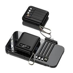 WJJ Mini 20000 MAh de Gran Capacidad Viene con un Banco de energía portátil de Carga rápida Treasure de Carga de Cuatro Cables (Color : Black, Size :  precio