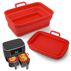 Olla de silicona para Nin ja 201410, 2 forros de silicona para freidora de aire, cesta de freidora de aire de silicona doble, accesorios reutilizables precio