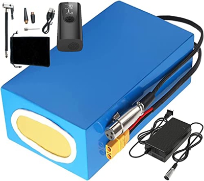 stdpcxz Paquete De Batería De Iones De Litio De 52V 25Ah 25000Mah 14S8P Batería De Bicicleta Eléctrica con Cargador De 58.8V 3A Y BMS, con Bomba De Ai