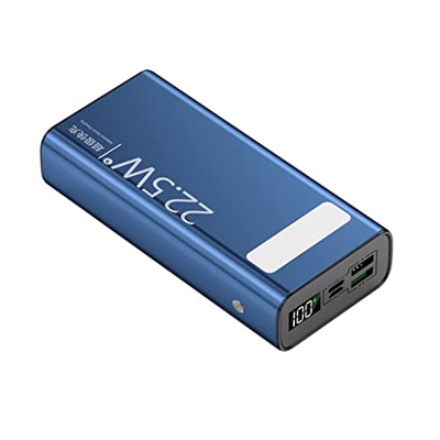 WJJ Super Fast Charge 30000mAh Gran Capacidad Mobile Power Linterna Power Bank (Color : Blue, Size : 30000mAh)