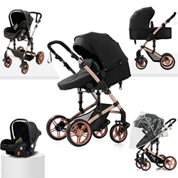 3 en 1 Sistema de Viaje Para Bebé Silla de Paseo 3 en 1 Carrito con Capazo Cochecito de Bebé Cochecito de Paisaje Alto Reclinable Cochecito Estándar P características