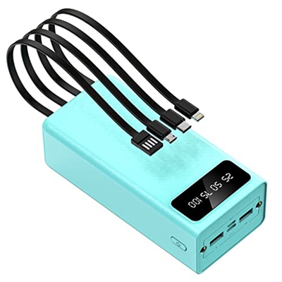 WJJ Banco de energía autónomo de Gran Capacidad, Fuente de alimentación móvil Creativa portátil de 30000 MAh (Color : Blue, Size : 30000mAh)