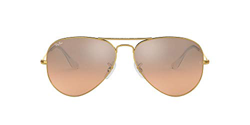 Rayban Gafas de Sol Aviator unisex 0RB3025, Lentes de Espejo Marrón-rosa Plata Lentes de Espejo/Marco dorado precio
