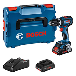 Bosch Professional 18V System GSB 18V-90 C - Taladro percutor a batería (64 Nm, 2100 rpm, conectable, 2 baterías ProCore x 4.0Ah, en L-BOXX) en oferta