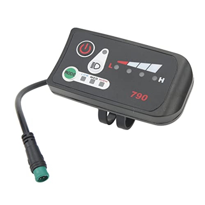 Focket Pantalla LED de Bicicleta Eléctrica, 5P Macho ABS 24V 36V 48V Panel de Pantalla de Datos Medidor Accesorios EBike Pantalla de Bicicleta Eléctri