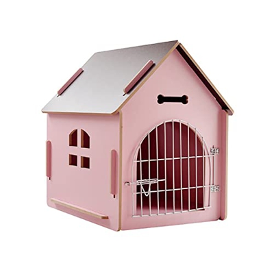 KKVV Casa de Perro de Madera Desmontable, Jaula de Perro Impermeable para Mascotas pequeñas y Medianas, caseta de Interior y Exterior para Gatos con V