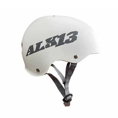 Alk13 Casco Helmet H2O Plus for Skate BMX Rollers. White Grey -S- (49-52cm)