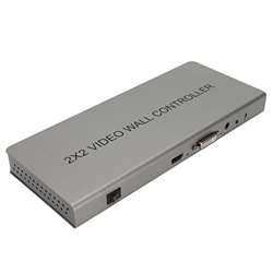 Tudin Video Wall Controller, HD Multimedia Interface Video Splicer 4K 2x2 Edge Mask FuncióN Plug and Play para Proyectores (Enchufe de la UE 220 V) características