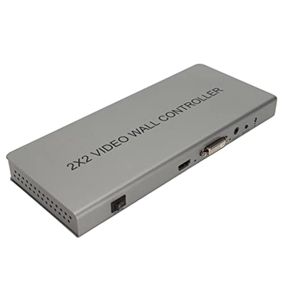 Tudin Video Wall Controller, HD Multimedia Interface Video Splicer 4K 2x2 Edge Mask FuncióN Plug and Play para Proyectores (Enchufe de la UE 220 V)