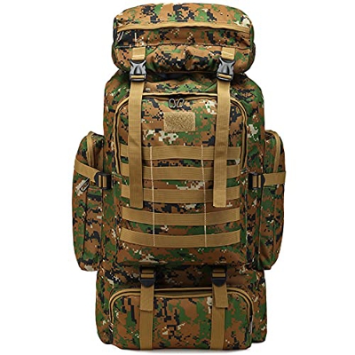 Vaupan Mochila de senderismo, mochila de camping de 80 l con cubierta para la lluvia, mochila de viaje impermeable para deportes al aire libre, mochil