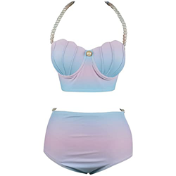 Beachkini Angel Girls Costume da bagno Mermaid Shell Colore sfumato Bikini Dress Swimwear,Azul,S características