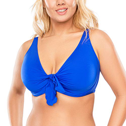 Vivisence Top De Bikini Sin Relleno Liso para Mujeres 3202, Azul,90D precio