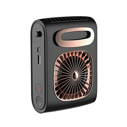 JUJNE Ventilador de Cintura PortáTil de 10000MA Aire Acondicionado USB Miniventilador de Cuello Colgante Ventilador de Escape Aire Acondicionado para  precio