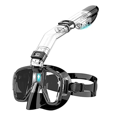 Nicfaky Cubierta de buceo plegable de snorkel con sistema de parte superior seca y montaje de cámara, equipo de buceo profesional para niños-negro