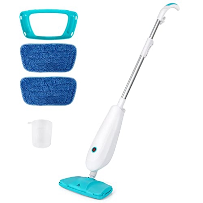 GOPLUS Mopa de vapor, limpiador a vapor con palo telescópico con depósito de agua de 250 ml, tiempo de trabajo de 14 minutos, para suelos laminados, d