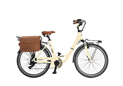 Bicicleta eléctrica para mujer clásica 26 BFANG batería 13AP tamaño 46 beige