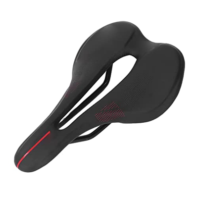 Asiento de bicicleta de montaña, cómodo asiento de bicicleta de montaña de cuero de microfibra PU que absorbe los golpes para andar en bicicleta de ca