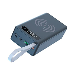 GANMEI Caja de almacenamiento de batería 12X18650 DIY Power Bank Case Dual USB Battery Shell,PD Quick+ cargador inalámbrico Negro características