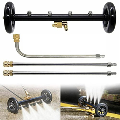 ZUKETANG Lavadora a Presión Limpiador De Carrocería 4000 PSI Limpiador De Carrocería Limpiador De Escoba De Agua con 2 Varillas De Extensión Y 1 Pieza