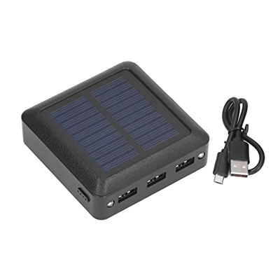 BOROCO Banco de energía 10000mAh, Banco de energía Solar 3 Salida USB Mini Cargador de teléfono Solar con luz LED para Acampar al Aire Libre Pesca