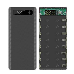 Pyatofly 5V Dual USB 8X18650 Estuche de Banco de EnergíA con Pantalla Digital Cargador de TeléFono MóVil 18650 Soporte de BateríA-Negro en oferta
