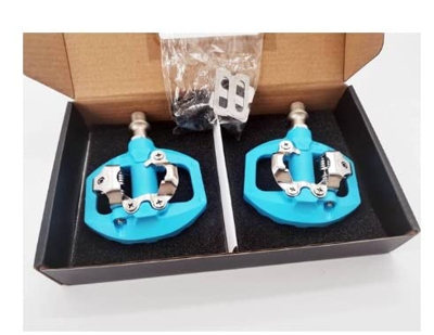 YUAILI Store Ajuste for Black Nylon DU + rodamiento MTB Mountain XC Clipless Bike SPD Pedales de Ciclismo Inc Cleats Pedal Piezas de Bicicleta (Color 