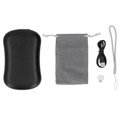 3 en 1 Calentador de Manos Recargable 10000mAh Banco de Energía de Gran Capacidad con Masaje de Vibración(Negro) en oferta
