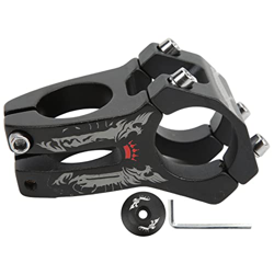 Dechoga Vástago de Bicicleta de montaña Ligero de aleación de Aluminio Hueco 31,8mm Cuchillo Curvo Marcado vástago de Manillar Corto para Bicicleta de características