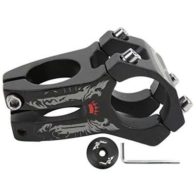 Dechoga Vástago de Bicicleta de montaña Ligero de aleación de Aluminio Hueco 31,8mm Cuchillo Curvo Marcado vástago de Manillar Corto para Bicicleta de