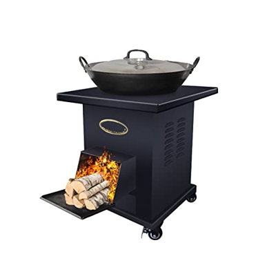 QHYTL Estufa De Leña, Estufa De Leña De Hierro Fundido, con Olla De Hierro, Adecuada para Calefacción Interior Al Aire Libre, Cocina Diaria, Camping A