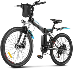 Bicicleta Electrica Plegable MYATU de 26", E-Bike con Batería Extraíble de 36V 10.4Ah, Bici Electrica con Motor de 250W Cambio de 21V Shimano precio