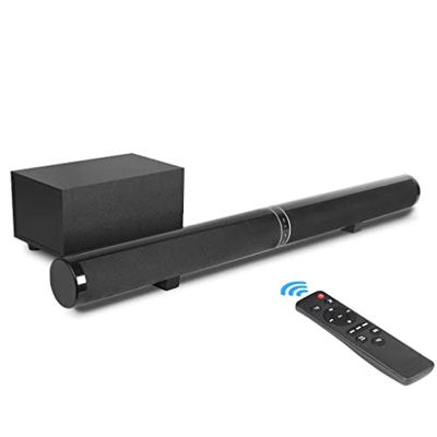 LXXSH Bluetooth Altavoz Barra de Sonido con Caja de música de Subwoofer de 4 Pulgadas for el Apoyo al Cine en casa Auxiliar Óptico RCA TV de Barra de 