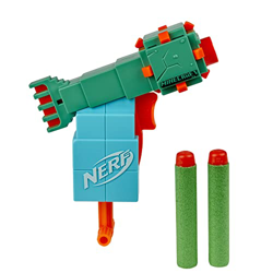 NERF MicroShots Minecraft Guardian Mini Blaster, diseño de Minecraft Guardian Mob, Incluye 2 Dardos Oficiales Elite en oferta