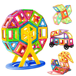 Withosent Bloques de construcción magnéticos 159 piezas, imanes niños juguetes 3D bloques magnéticos juego magnético características