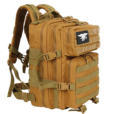 LHI Mochila Táctica Militar 25L Army Molle Bug Out Bag 3 Días Mochila De Asalto Grande Para Senderismo, Camping, Caza - Caqui