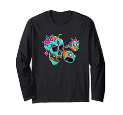 Adult Swim Rick & Morty Eyeball Skull Manga Larga en oferta