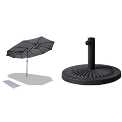 VOUNOT Sombrilla Parasol Rectangular, Sombrillas Jardin Grandes para Terraza Playa Piscina Mercado Patio Exterior, 460 x 270 cm,Doble Gris & Base somb características