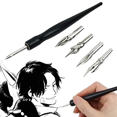 Plumillas Caligrafia, Plumillas Dibujo Manga, Plumillas, Manga Pen, Bolígrafos para Caligrafía, Juego de Bolígrafos de Caligrafía con 1 portaplumas y 
